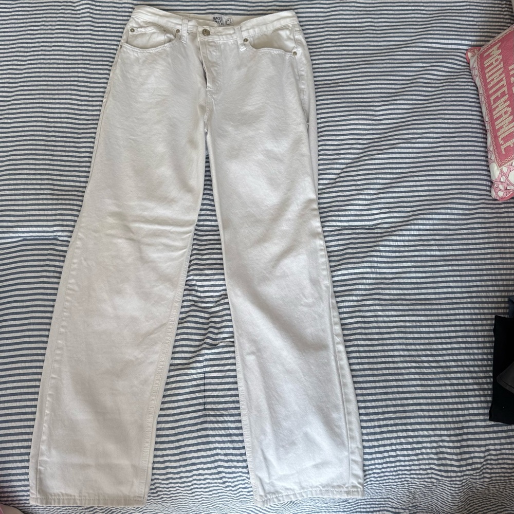 Princess Polly White Asymmetrical Jeans